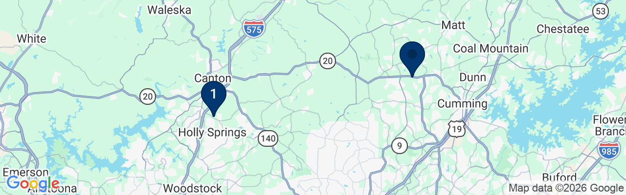 Map showing facility locations